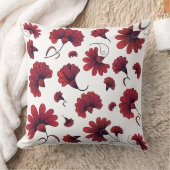 Red Carnation Vector Pattern Blume Kissen (Decke)