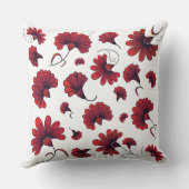 Red Carnation Vector Pattern Blume Kissen (Rückseite)
