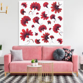 Red Carnation Vector Pattern Blume Leinwanddruck (Insitu (Wohnzimmer))