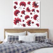 Red Carnation Vector Pattern Blume Leinwanddruck (Insitu (Schlafzimmer))