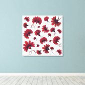 Red Carnation Vector Pattern Blume Leinwanddruck (Insitu (Holzboden))
