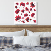 Red Carnation Vector Pattern Blume Leinwanddruck (Insitu (Schlafzimmer))