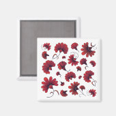 Red Carnation Vector Pattern Blume Magnet (Vorderseite/Rückseite)