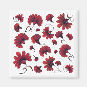 Red Carnation Vector Pattern Blume Magnet (Vorne)