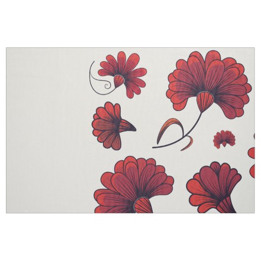 Red Carnation Vector Pattern Blume Stoff (Fat Quarter (45,7 x 55,9 cm))