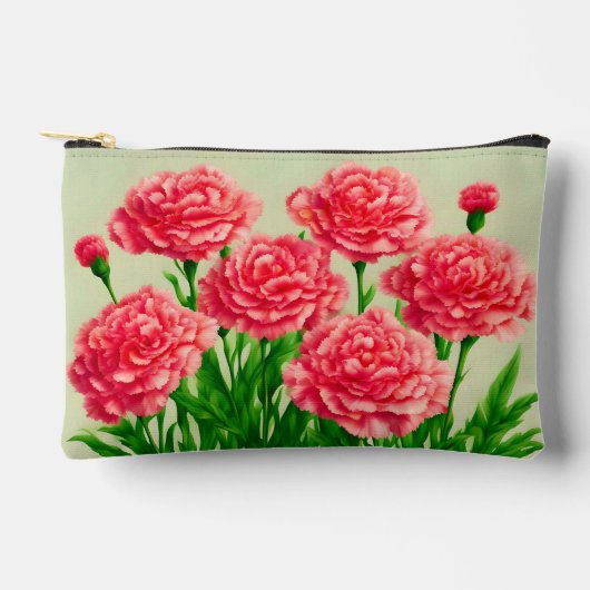 Red Carnations Pouch Zubehörtasche (Vorderseite)