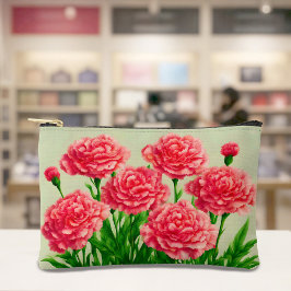 Red Carnations Pouch Zubehörtasche