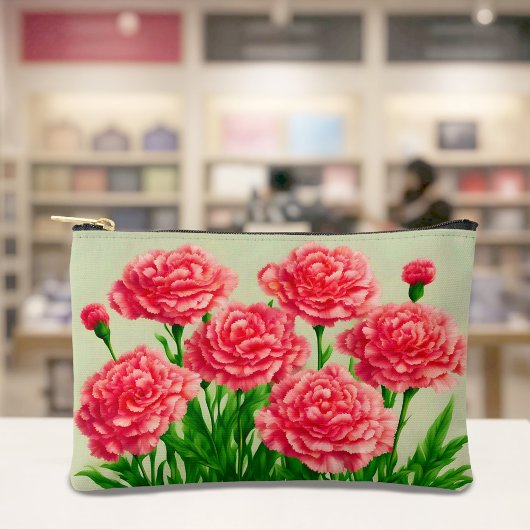 Red Carnations Pouch Zubehörtasche
