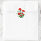 Red Carnons Bouquet Blumenaufkleber Runder Aufkleber (Tasche)
