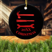 Red Carpenters Tools 2022 Weihnachten Keramik Ornament