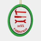 Red Carpenters Tools 2025 Weihnachten Keramik Ornament (Rechts)