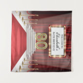 Red Carpet 80th Birthday Backdrop banner Wandteppich (Vorderseite (Horizontal))