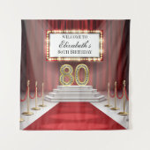 Red Carpet 80th Birthday Backdrop banner Wandteppich (Vorderseite)