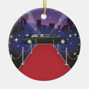 Red Carpet Celebrity Limo Keramik Ornament