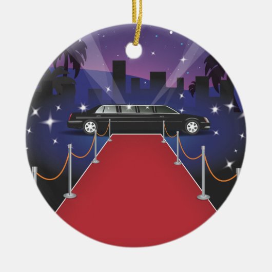 Red Carpet Celebrity Limo Keramik Ornament (Vorne)