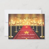 Red Carpet Hollywood Bat Mitzvah RSVP Card (Vorderseite)