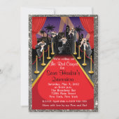 Red Carpet Hollywood Glitzern Quinceañera Invite Einladung (Vorderseite)