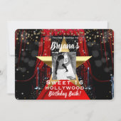 Red Carpet Hollywood Gold Stars Foto Party Einladung (Vorderseite)