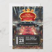 Red Carpet Hollywood Movie Premiere Birthday Einladung (Vorderseite)