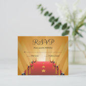 Red Carpet Hollywood Star Bat Mitzvah UAWG RSVP Karte (Stehend Vorderseite)