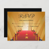 Red Carpet Hollywood Star Bat Mitzvah UAWG RSVP Karte (Vorne/Hinten)