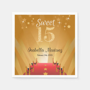 Red Carpet Hollywood Star Sweet 15 Birthday Serviette
