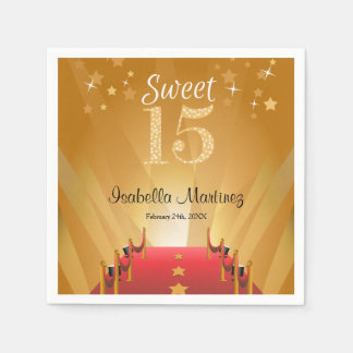 Red Carpet Hollywood Star Sweet 15 Birthday Serviette