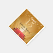 Red Carpet Hollywood Star Sweet 15 Birthday Serviette (Ecke)