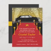 Red Carpet, Hollywood Theme Party, Girl Birthday Einladung (Vorne/Hinten)