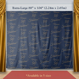 Red Carpet & Repeat Gold Navy 50 Fabulous Birthday Wandteppich