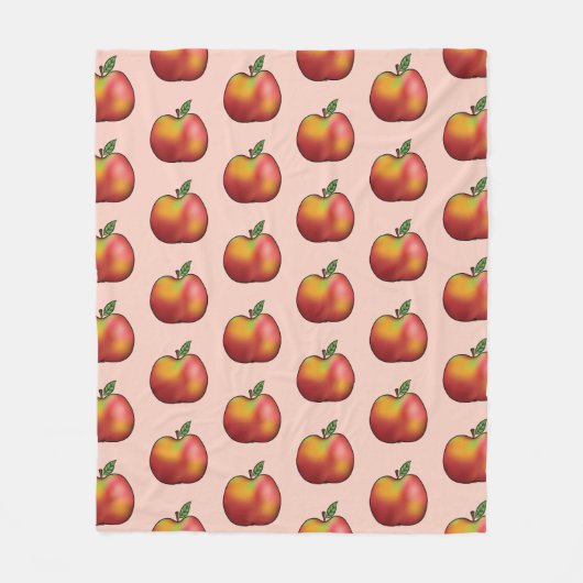 Red Cartoon Apple Frucht Muster Herbstzeit Fleecedecke (Vorderseite)