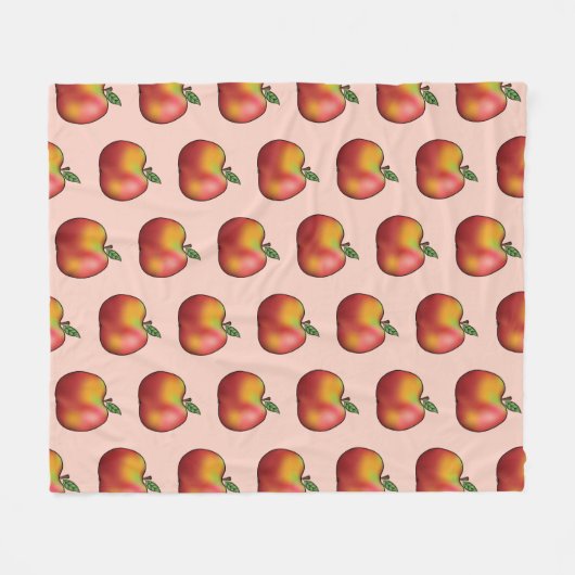 Red Cartoon Apple Frucht Muster Herbstzeit Fleecedecke (Vorderseite (Horizontal))