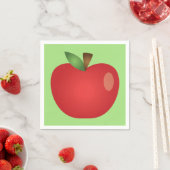 Red Cartoon Apple on Green Serviette (Beispiel)