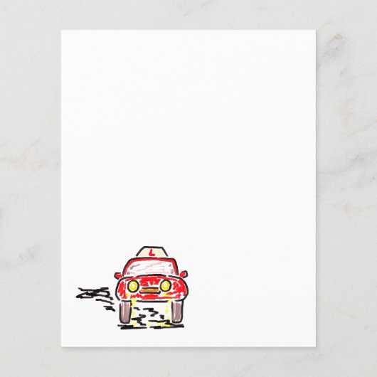 Red Cartoon Car, Driving School, Instructor Advert Flyer (Hinten)