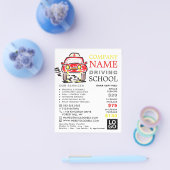 Red Cartoon Car, Driving School, Instructor Advert Flyer (Einzeln)
