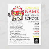 Red Cartoon Car, Driving School, Instructor Advert Flyer (Vorne)