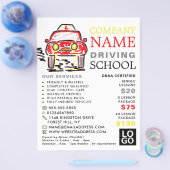 Red Cartoon Car, Driving School, Instructor Advert Flyer (Einzeln)