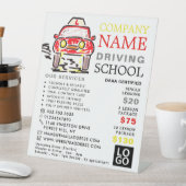 Red Cartoon Car, Driving School, Instructor Advert Sockelschild (In Situ)