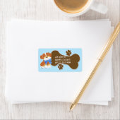 Red Cartoon Dog Address Label von Australian Sheph Adressaufkleber (Insitu)