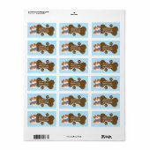 Red Cartoon Dog Address Label von Australian Sheph Adressaufkleber (Vorne)