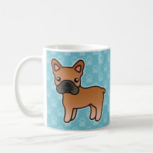Red Cartoon French Bulldog Kaffeetasse