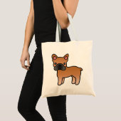Red Cartoon French Bulldog Tragetasche (Vorderseite (Produkt))
