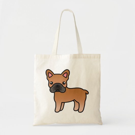 Red Cartoon French Bulldog Tragetasche (Vorne)