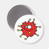 Red Cartoon Germ Magnet (Vorderseite/Rückseite)