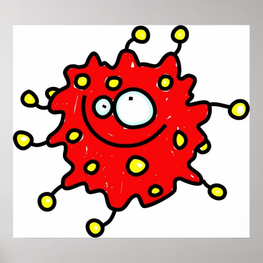 Red Cartoon Germ Poster (Vorne)