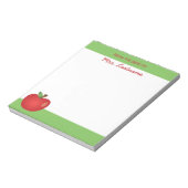 Red Cartoon School Apfel mit Individuelle Name Notizblock (Rotiert)