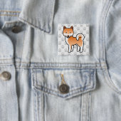 Red Cartoon Shiba Inu Button (Beispiel)