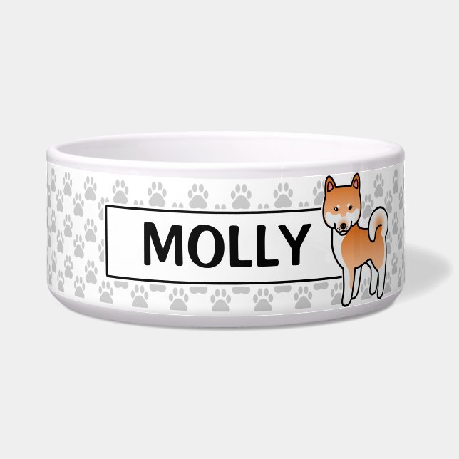 Red Cartoon Shiba Inu Napf (Vorderseite)