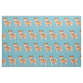 Red Cartoon Shiba Inu Pattern Stoff (Fat Quarter (45,7 x 55,9 cm))