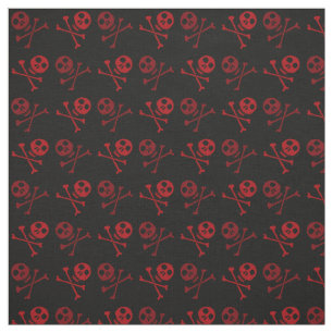 Red Cartoon Skull Pattern Stoff